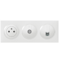 Legrand Dooxie - Lot plaque triple + PC + 1 prise TV + 1 prise RJ45 Cat.6 STP complet