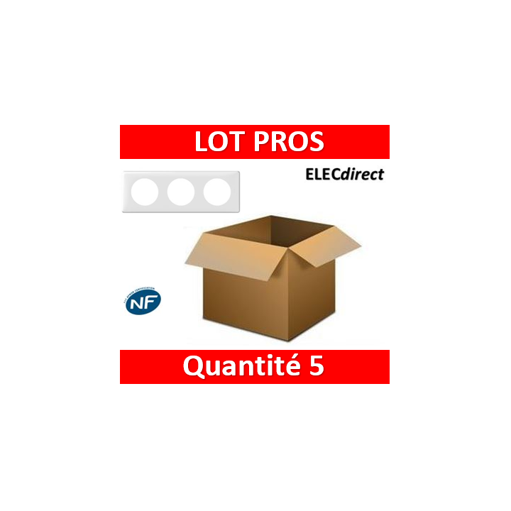 Legrand Céliane - Plaque triple Yesterday - Blanc - 066633x5