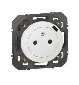 Legrand - Prise de courant 2P+T Surface + Chargeur USB Type-C Dooxie - Finition Blanc - Réf : 600341