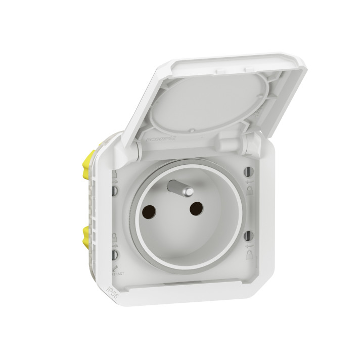 Legrand - Double prise de courant Plexo blanche prêt à poser - 2 x 2P+T - IP55 - Réf : 070025