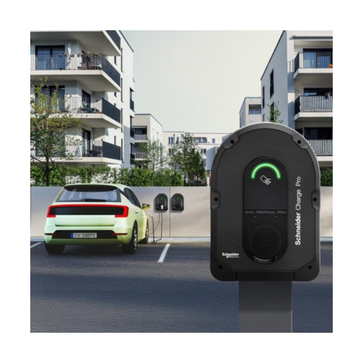Schneider Charge Pro - Borne de recharge paramétrable jusqu'à 7,4/11/22KW - 1P/3P T2S - 4G - Réf : EVB4S22N40MG