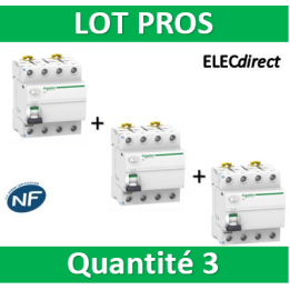 SCHNEIDER - Interrupteur Différentiel 4P - 63A - 30mA - AC - A9R11463x3