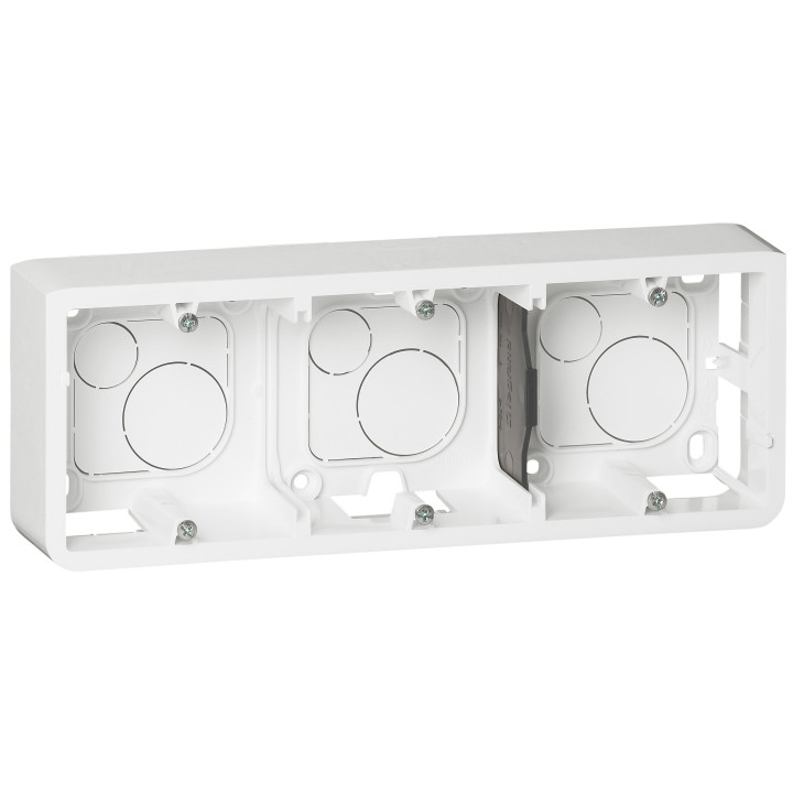 Legrand - KIT Cadre saillie 3 postes Mosaic - 3x2 Modules - Horizontal - Réf : LOT2715