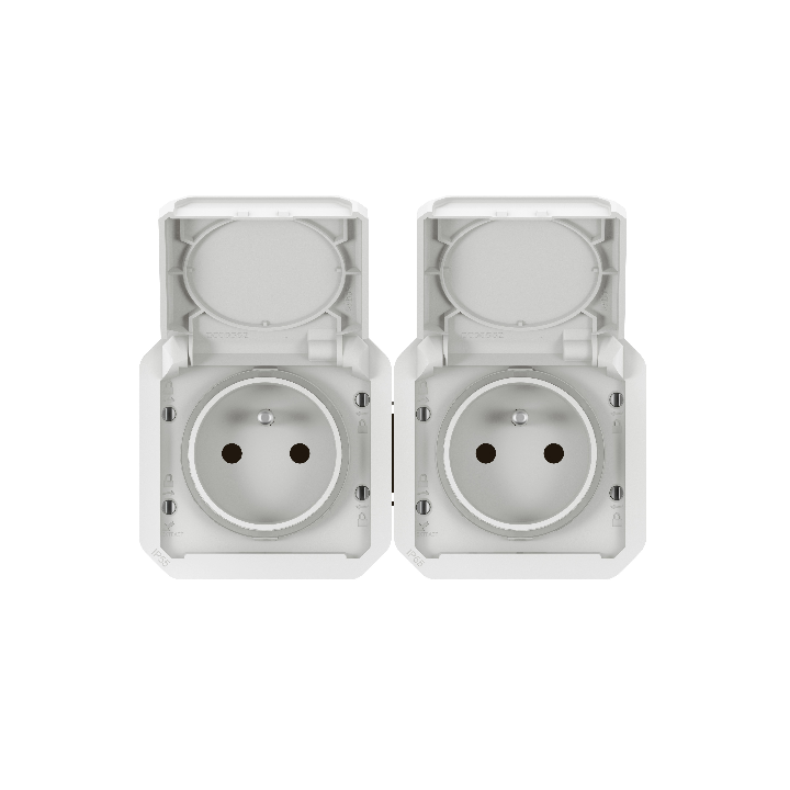 Legrand - Plexo - Double prise 2P+T - 16A - 250V - composable - précâblée - horizontale - IP55/IK08 - Réf : 069642L