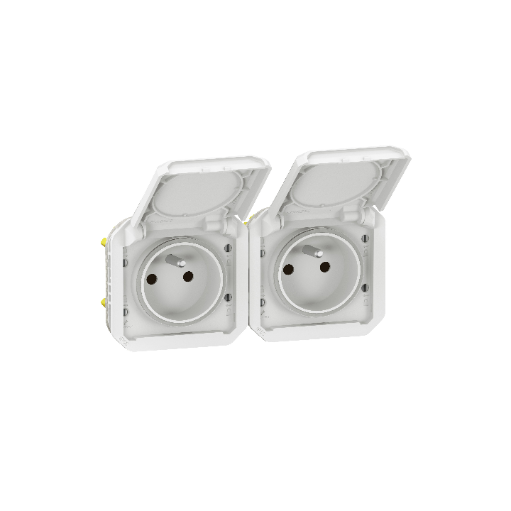 Legrand - Plexo - Double prise 2P+T - 16A - 250V - composable - précâblée - horizontale - IP55/IK08 - Réf : 069642L