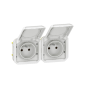 Legrand - Plexo - Double prise 2P+T - 16A - 250V - composable - précâblée - horizontale - IP55/IK08 - Réf : 069642L