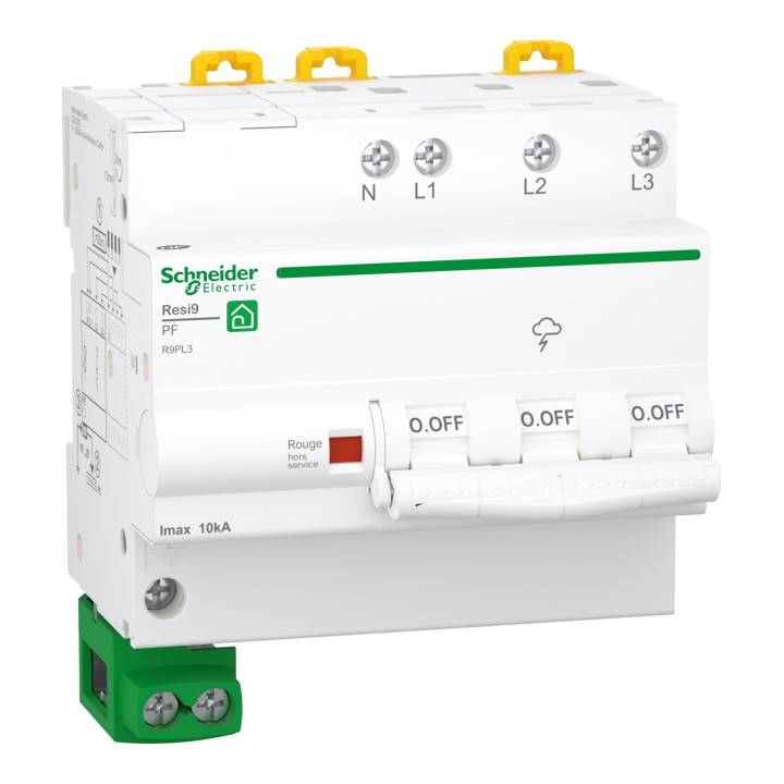 Schneider - Resi9 XP - parafoudre - 10kA - 3P+N avec accessoires - Réf : R9PL3