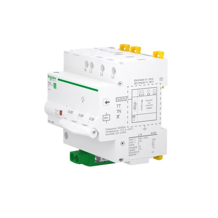 Schneider - Resi9 XP - parafoudre - 10kA - 3P+N avec accessoires - Réf : R9PL3