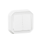 Legrand - Plexo - Commande double - 3 fonctions - encastré - étanche - IP55/IK08 - Blanc - Réf : 069625L+069692L