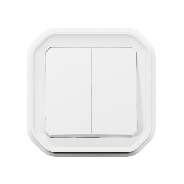 Legrand - Plexo - Commande double - 3 fonctions - saillie - étanche - IP55/IK08 - Blanc - Réf : 069625L+069689L