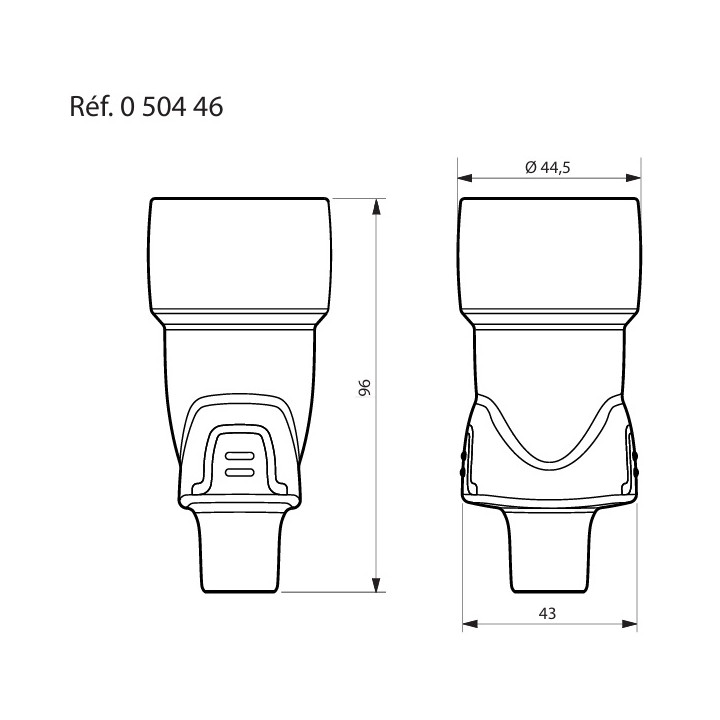 Legrand - Prolongateur 16A - caout - IP44 - IK08 - sortie droite - Réf : 050446