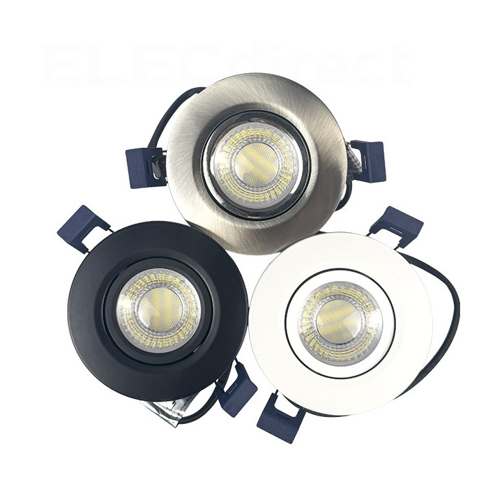 Electra - Spot LED Ø68 Dimmable blanc - orientable - 6W - IP65 - 4CCT - BBC - Angle 60° - 2700/3000/4000/5000°K - Réf : 302687