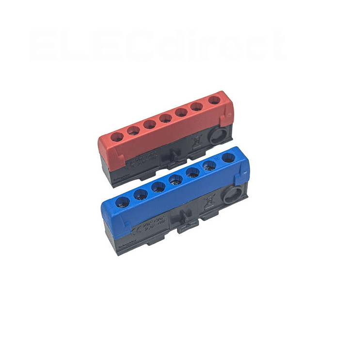 Schneider - Bornier isolé Ph et N 1x35mm2 + 6x16mm2 - pour coffret RESI9 - Réf : R9H13411
