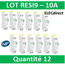 SCHNEIDER - LOT - DISJONCTEUR RESI9 XP (à VIS) - 10A - VIS/VIS - R9PFC610x12