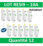 SCHNEIDER - LOT - DISJONCTEUR RESI9 XP (à VIS) - 10A - VIS/VIS - R9PFC610x12