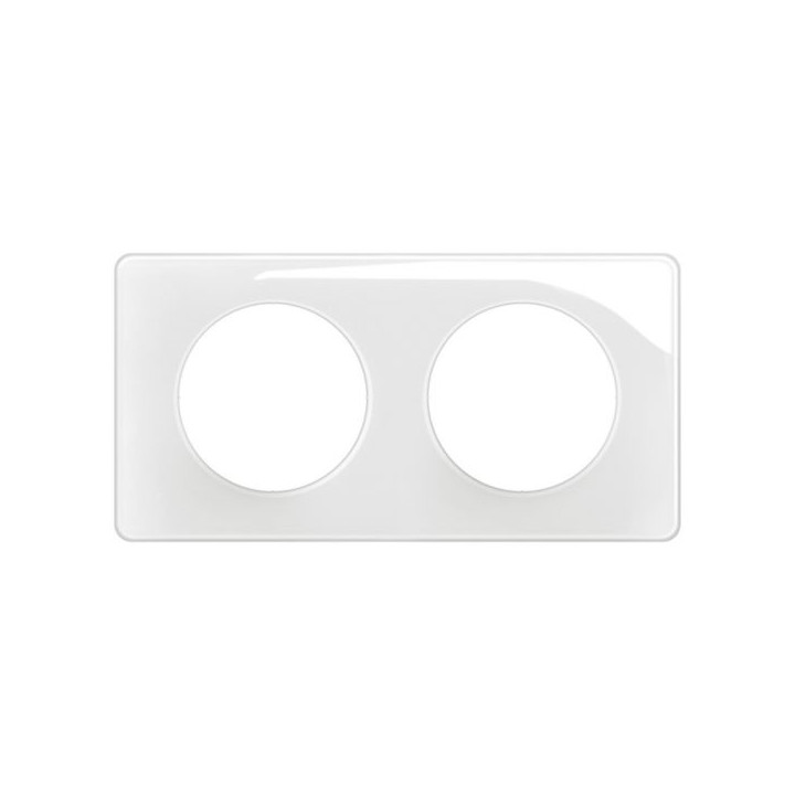 Legrand - Céliane 2024 - LOT de 60 plaques de finition Blanc Emaillé - 2 poste - Réf : CP0002 x 60