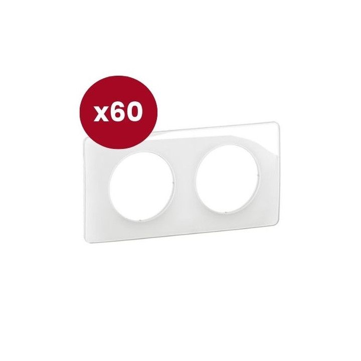 Legrand - Céliane 2024 - LOT de 60 plaques de finition Blanc Emaillé - 2 poste - Réf : CP0002 x 60