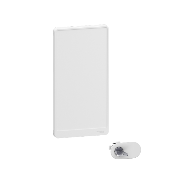 Schneider - Resi9 - porte styl Blanc coffret 13M - 3R + serrure avec clé - Réf : R9H13423+R9H13388