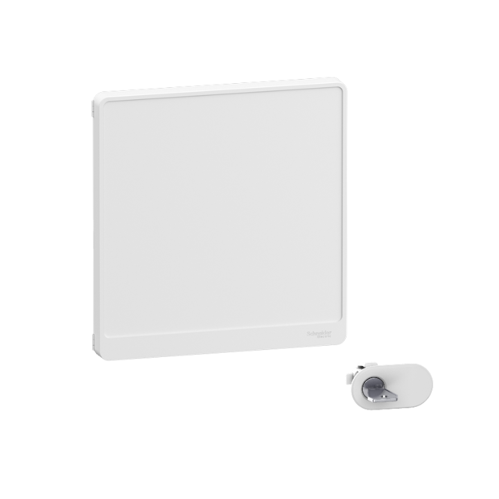 Schneider - Resi9 - porte styl Blanc coffret 18M - 2R + serrure avec clé - Réf : R9H18422+R9H13388