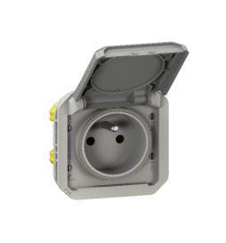 Legrand - Plexo - Prise de courant 2P+T - 16A - 250V - composable - étanche - IP55/IK08 - Gris - Réf : 069551L