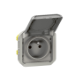 Legrand - Plexo - Prise de courant 2P+T - 16A - 250V - composable - étanche - IP55/IK08 - Gris - Réf : 069551L
