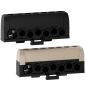 Schneider - Resi9 - lot de 2 borniers phase - 1 x gris 1 x noir - 6 trous 16² - 1 trou 35² - Réf : R9H13411P