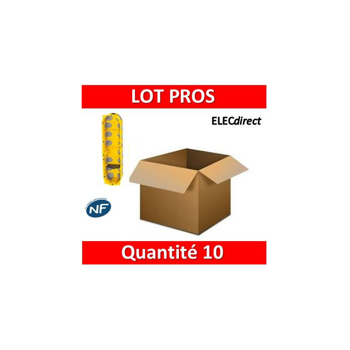Legrand Batibox - LOT de 10 Boîtes d'encastrement 4 postes - BBC - Prof. 40 - Réf : 080024x10
