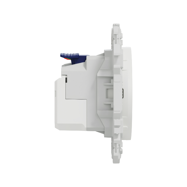 Schneider - Odace 2025 - prise 2P+T affleurante + chargeur USB-C 18W Power Delivery - blanc craie - Réf : S920042