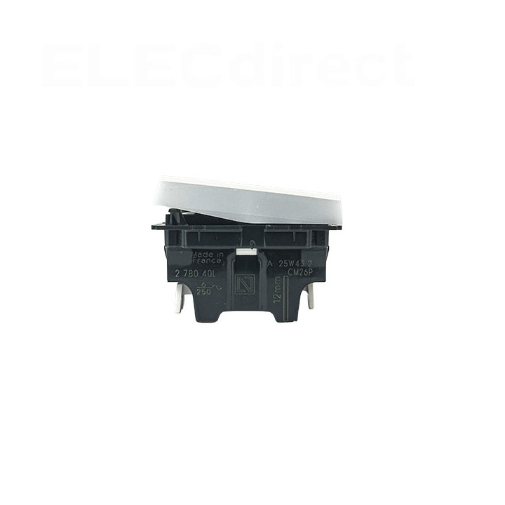 Legrand - Mosaic - Bouton Poussoir Easy-Led 6A 250V 2 modules - blanc - Réf : 278040L