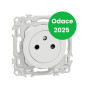 Schneider - Odace 2025 - prise 2P+T affleurante - bornes automatiques - blanc craie - Réf : S920052