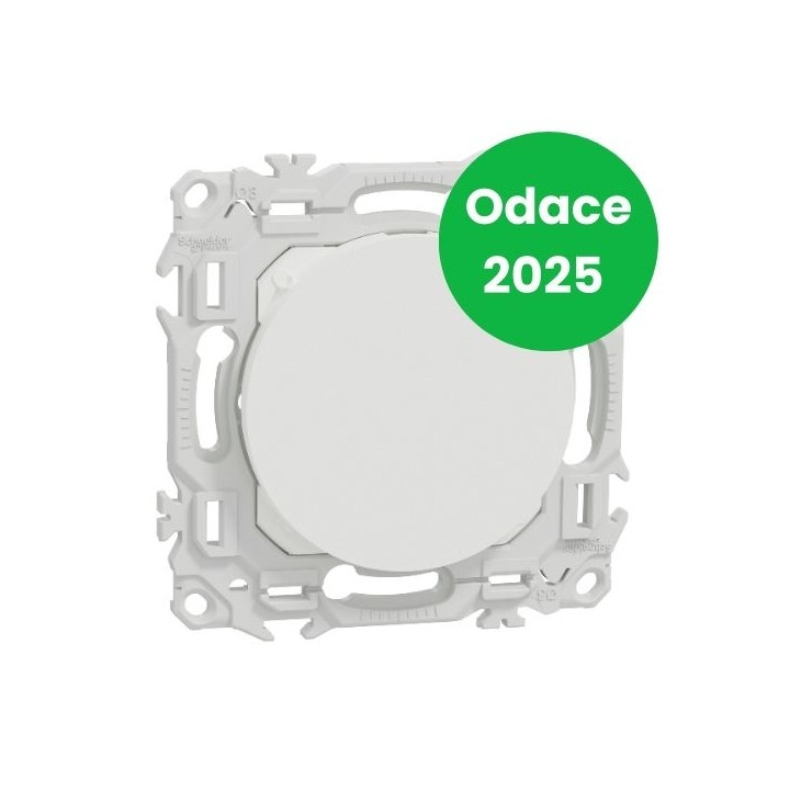 Schneider - Odace 2025 - Obturateur - pré-perçage pour sortie de câble - blanc craie - Réf : S920666