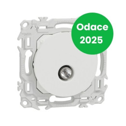 Schneider - Odace 2025 - prise TV simple mâle - sortie coaxiale - blanc craie - Réf : S920445