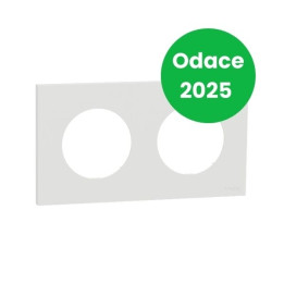 Schneider - Odace 2025 - plaque de finition 2 postes - couleur Blanc craie - Réf : S920704