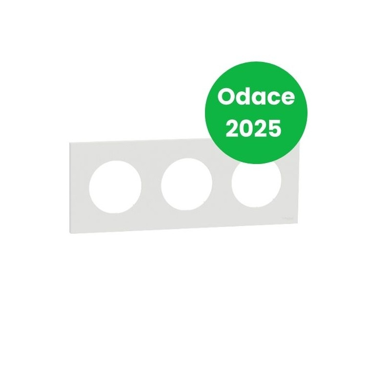 Schneider - Odace 2025 - plaque de finition 3 postes - couleur Blanc craie - Réf : S920706