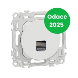 Schneider - Odace 2025 - prise RJ45 - Cat6 UTP grade 1 à 2 - blanc craie - Réf : S920475