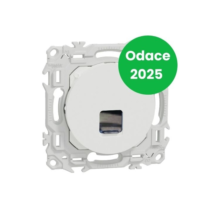 Schneider - Odace 2025 - prise RJ45 - Cat6 UTP grade 1 à 2 - blanc craie - Réf : S920475