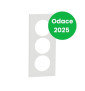 Schneider - Odace 2025 - plaque de finition 3 postes entraxe spécifique 57mm - Blanc craie - Réf : S920716