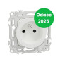 Schneider - Odace 2025 - prise rénovation 2P+T à puits - 4 bornes auto par pôle - blanc craie - Réf : S920049
