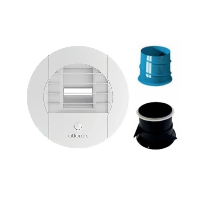 Atlantic - Kit bouche BAW hygroréglable - Bouches sanitaires à piles détection présence Ø80mm 5 à 30m³/h - Réf : 526595