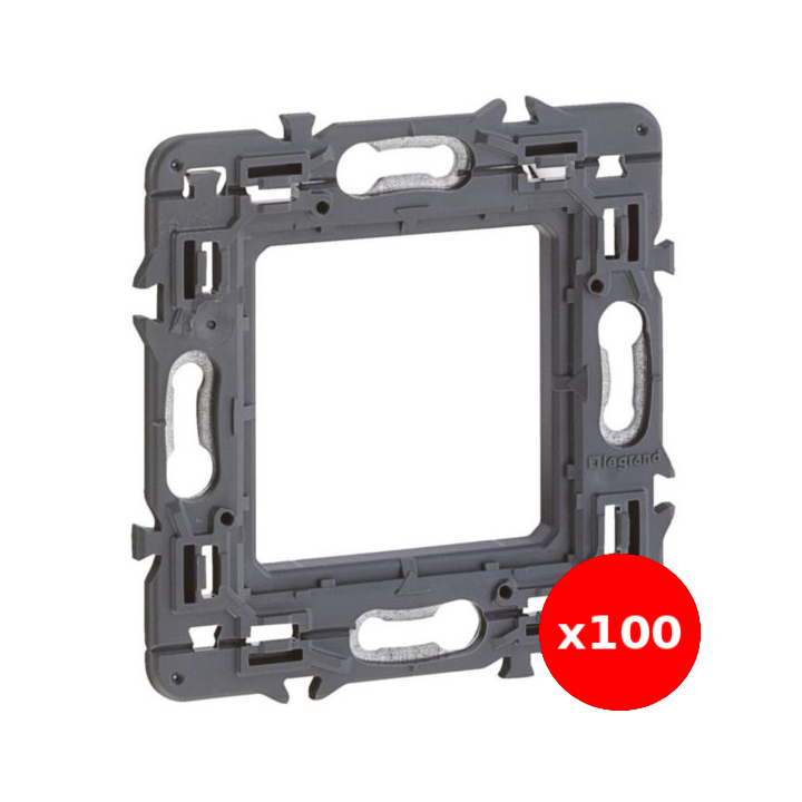 Legrand - LOT de 100 supports simple 1 poste (2M) - Mosaic/Céliane - Fixation VIS - Réf : 080251x100