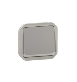 Legrand Plexo - Interrupteur témoin/lumineux avec voyant - 10A - 250V - étanche - IP55/IK08 - Gris - Réf : 069512L