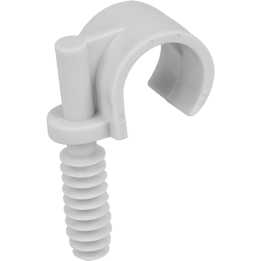 Eur'Ohm - Lot de 100 Clips avec cheville type parapluie pour tubes ou gaine de Ø16 mm - Gris - Réf : 43430