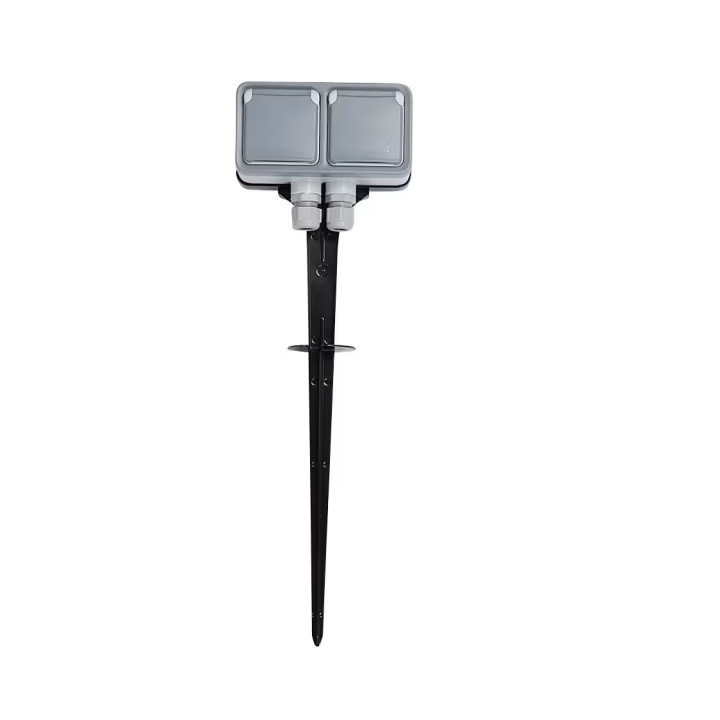 Legrand Plexo - Prise de courant 2x2P+T précâblé 16A 230V + piquet de jardin - IP55/IK07 - Réf : 069749