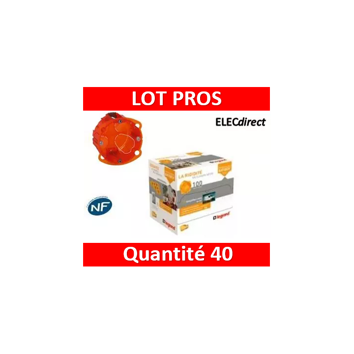 Legrand Batibox - LOT de 40 Boîte multimatériaux 1 poste profondeur 40 mm - 080101x40