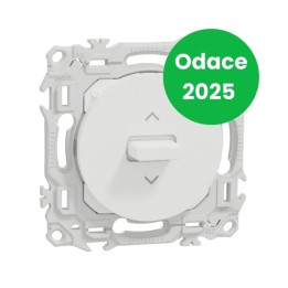Schneider - Odace 2025 - interrupteur ou poussoir volet roulant 3 positions à levier - blanc craie - Réf : S920208