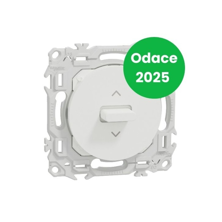 Schneider - Odace 2025 - interrupteur ou poussoir volet roulant 3 positions à levier - blanc craie - Réf : S920208