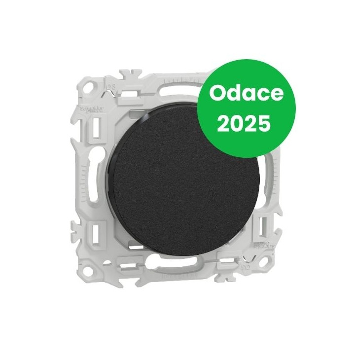 Schneider - Odace 2025 - va-et-vient ou poussoir - 10AX - noir onyx - Réf : S940204