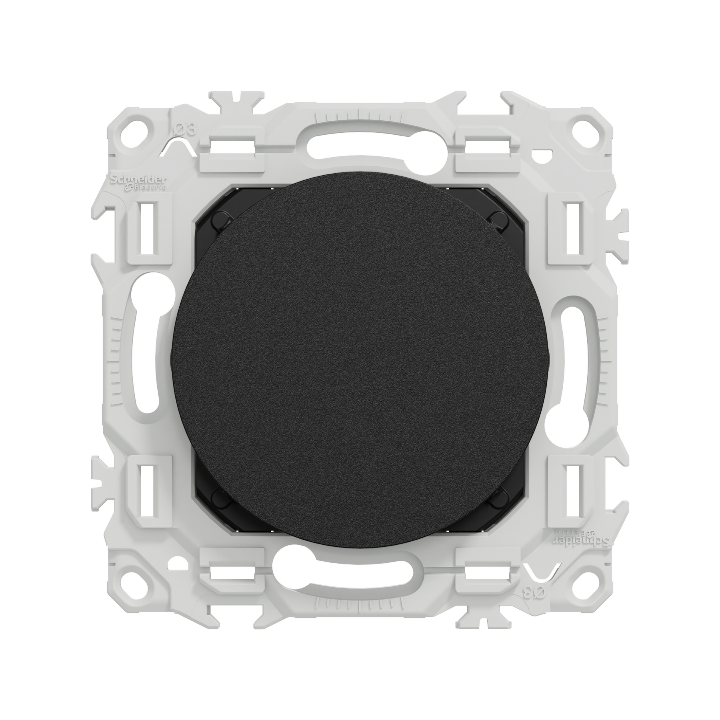 Schneider - Odace 2025 - Obturateur - pré-perçage pour sortie de câble - noir onyx - Réf : S940666