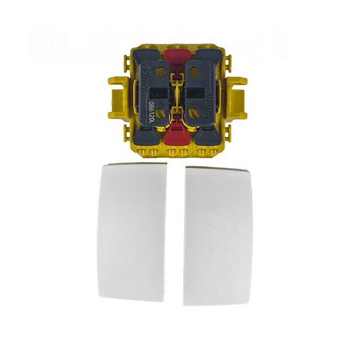 Legrand - Transformeur double 5 en 1 - interrupteur - va et vient - poussoir double - Saillie - Composable - Réf : 086120L
