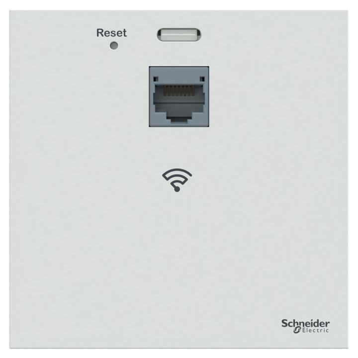 Schneider - Prise RJ45 Pt Acces WiFi bibande POE - WIFI 4-5-6 -1GBIT - blanc - Réf : VDIR20491